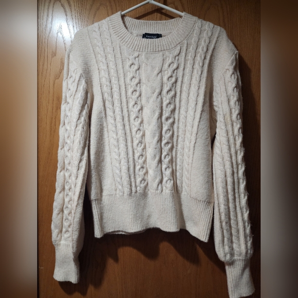 KAREN KANE CABLE KNIT SWEATER Women's Cream Cable Knit Sweater Med New - Picture 4 of 6